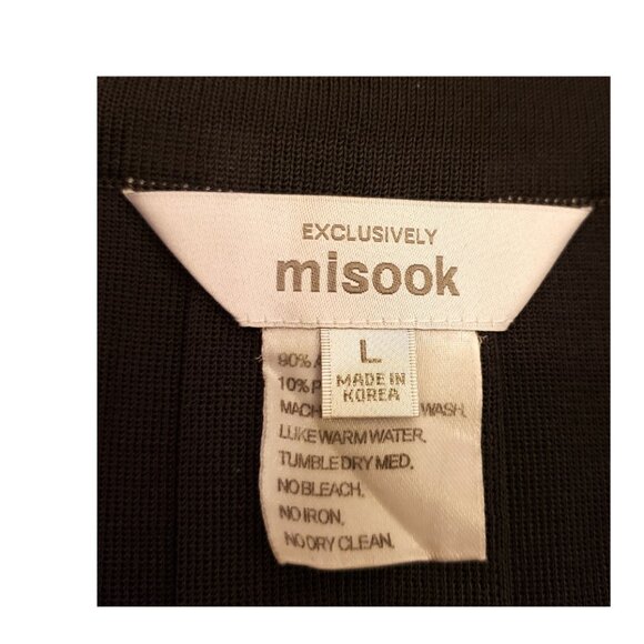Misook Exclusively Black A-line Midi Skirt Size- L Elastic Waist - Picture 3 of 6